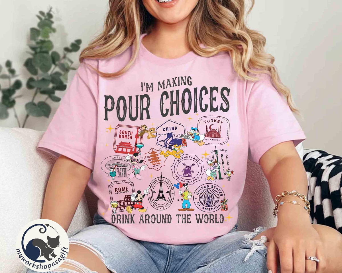 Mickey Friends Epcot Drink Around World — Comfort Colors Tee fan art by Snagva (4)