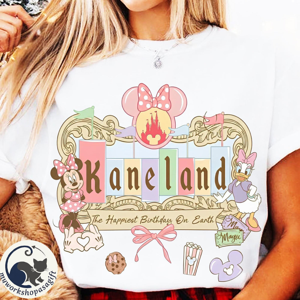 Personalized Minnie Daisy Happiest Birthday — Gildan Sweatshirt fan art by Snagva