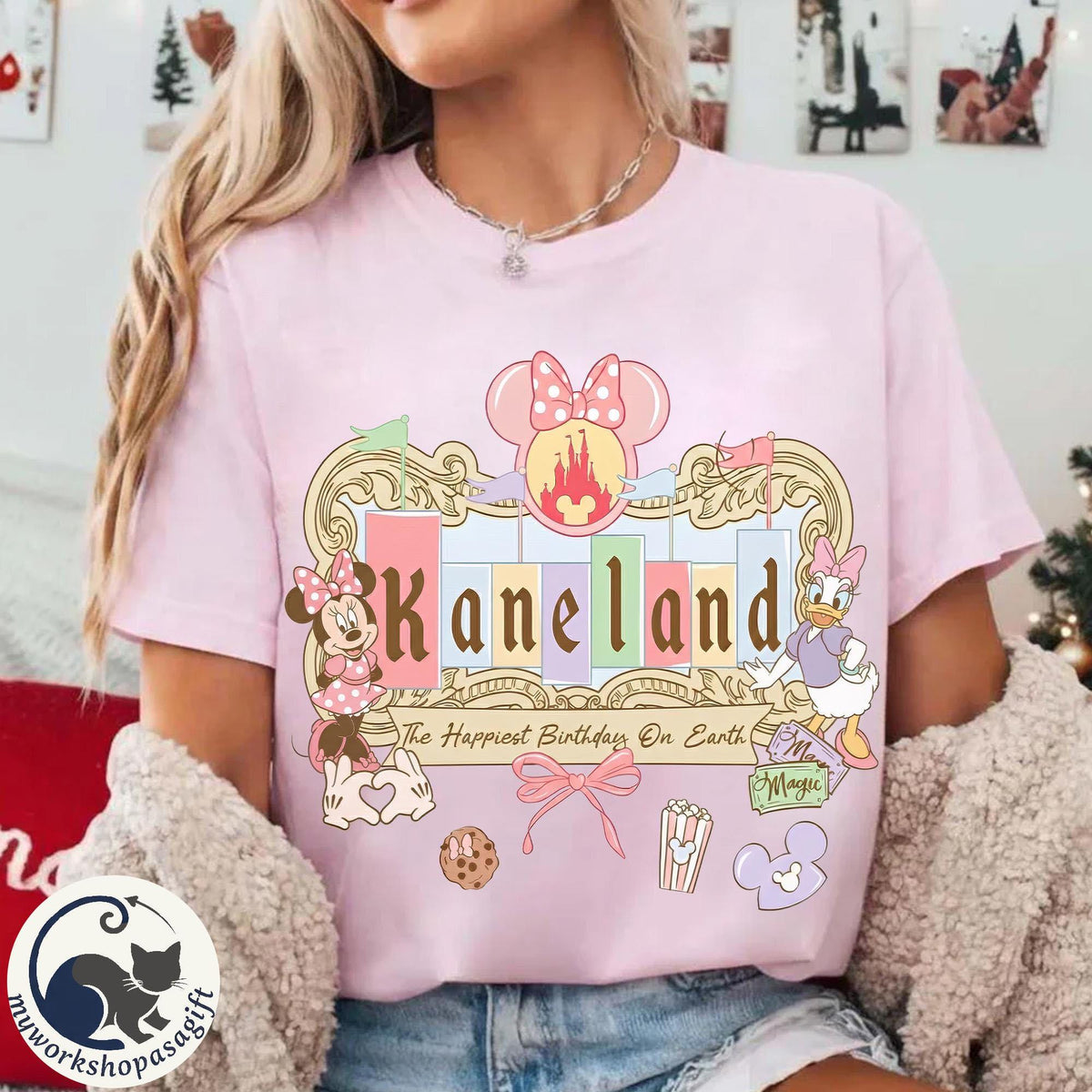 Personalized Minnie Daisy Happiest Birthday — Gildan Sweatshirt fan art by Snagva (2)