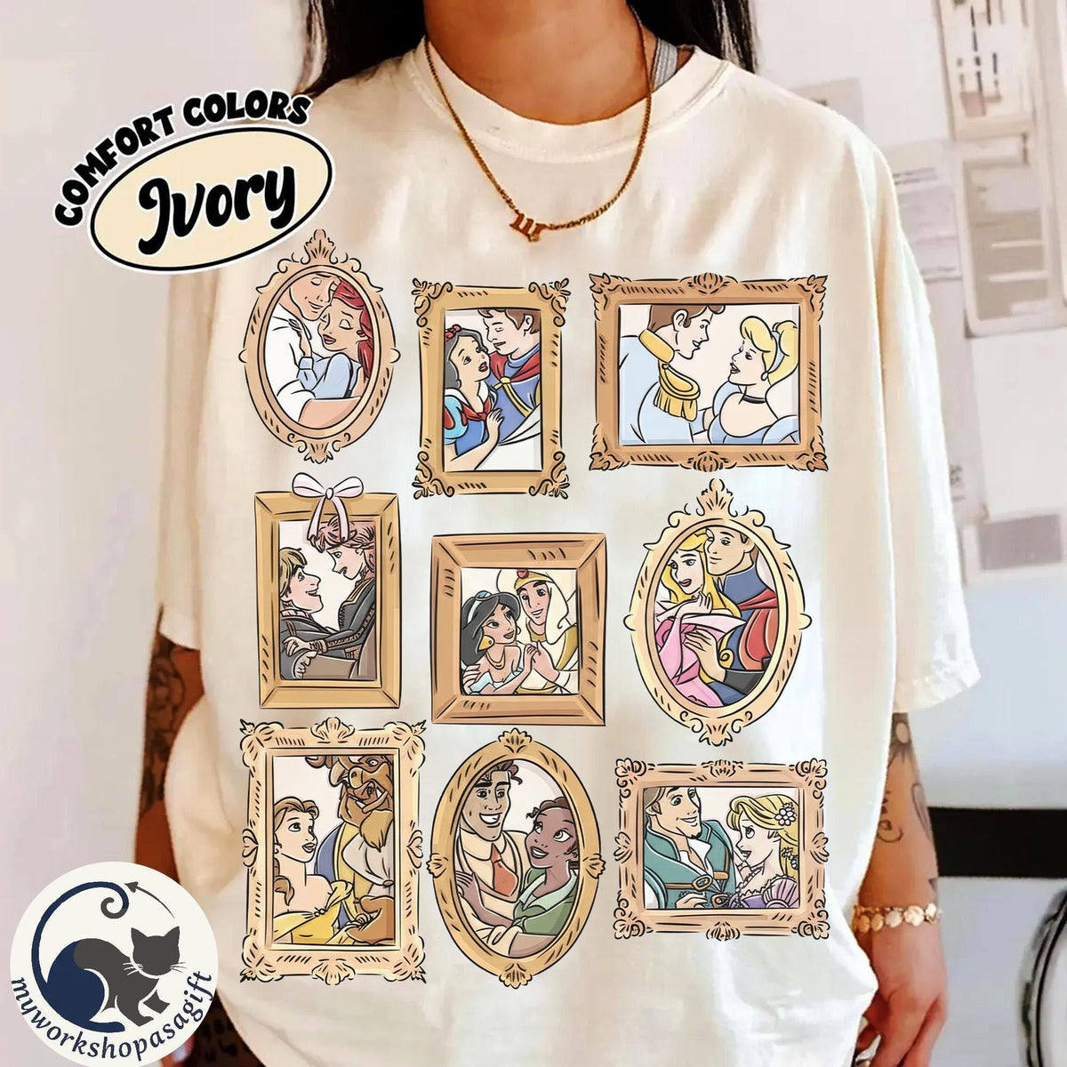 Disney Magical Princess Frame Valentine — Gildan Hoodie fan art by Snagva (3)