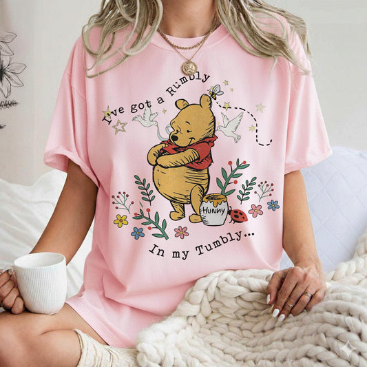 Retro Winnie The Pooh Rumbly Tumbly — Comfort Colors Tee