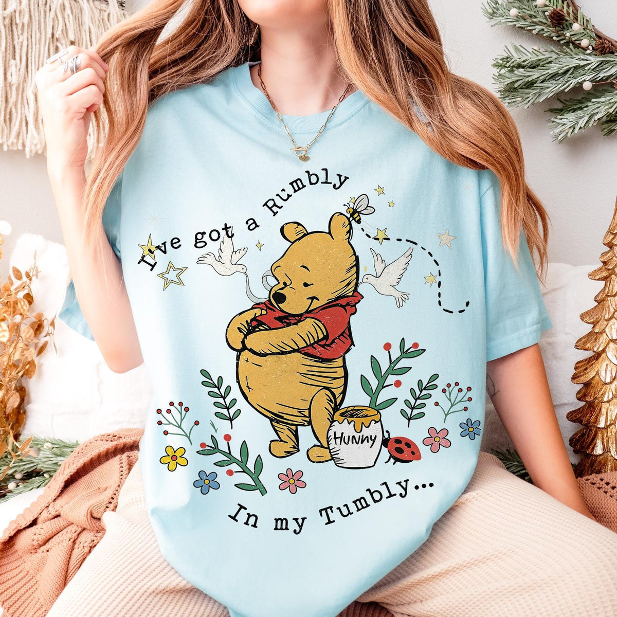 Retro Winnie The Pooh Rumbly Tumbly — Bella+Canvas Tee fan art by Snagva (2)