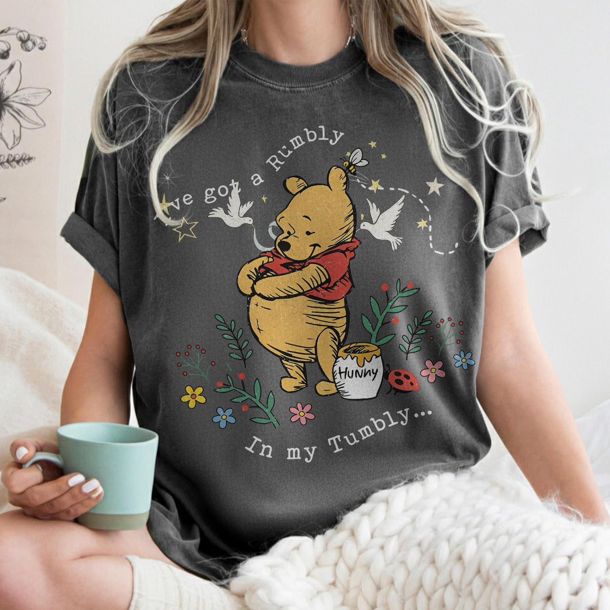 Retro Winnie The Pooh Rumbly Tumbly — Bella+Canvas Tee fan art by Snagva (3)