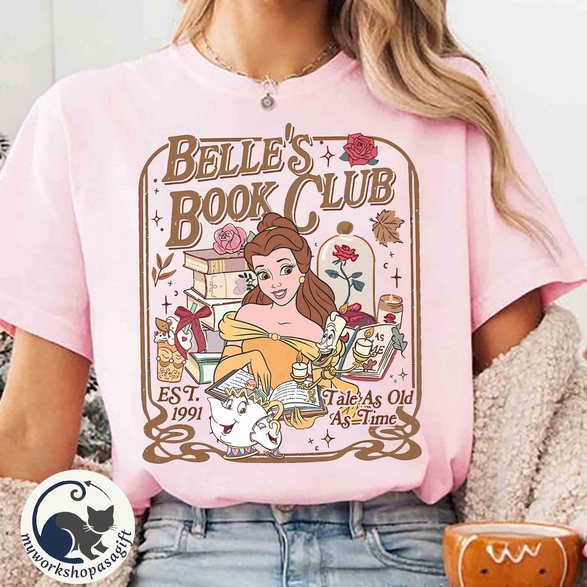 Belle's Book Club 1991 — Gildan Hoodie fan art by Snagva (2)