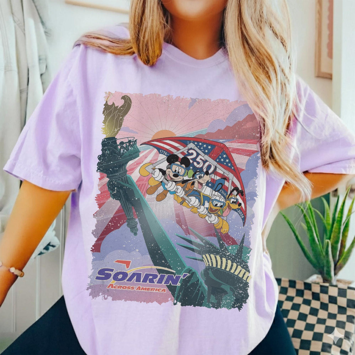 Retro Retro Soarin' Across America Mickey and Friends — Gildan Hoodie fan art by Snagva (2)