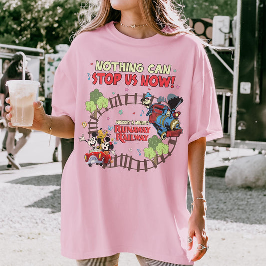 Retro Mickey and Minnie's Runaway Railway Nothing Can Stop U — Bella+Canvas Tee