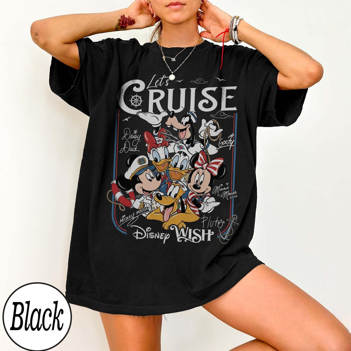 Customize Disney Mickey and Friends Let's Cruise Line — Comfort Colors Tee fan art by Snagva (5)