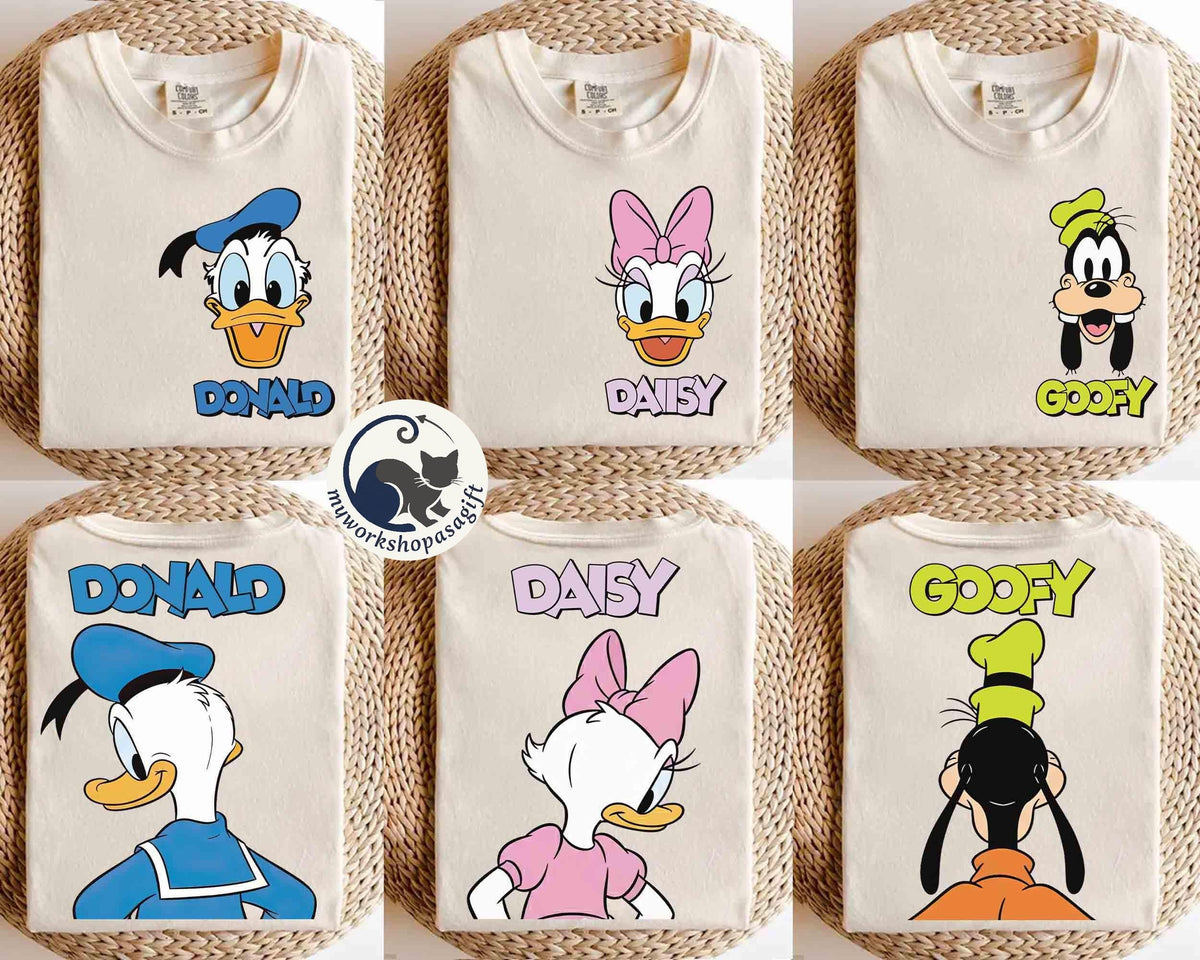 2-sided Disney Mickey and Friends Big Face Retro — Comfort Colors Tee fan art by Snagva (3)