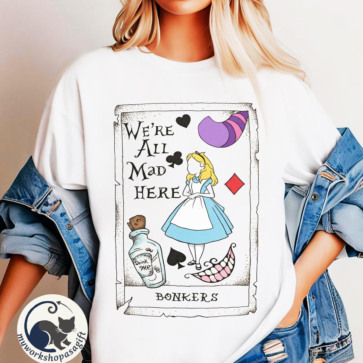 Retro Alice in Wonderland Tarot Card — Bella+Canvas Tee fan art by Snagva