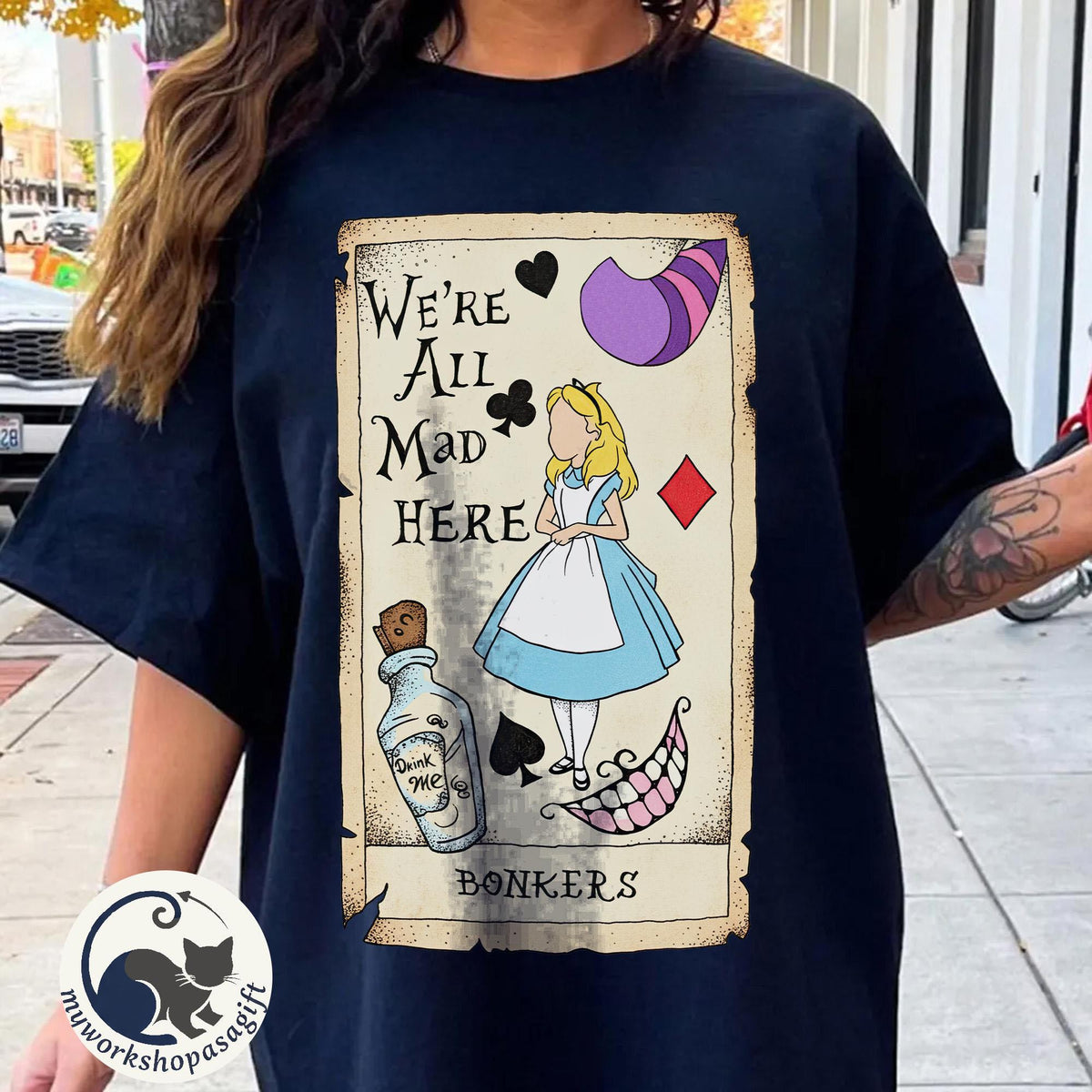 Retro Alice in Wonderland Tarot Card — Gildan Hoodie fan art by Snagva (2)