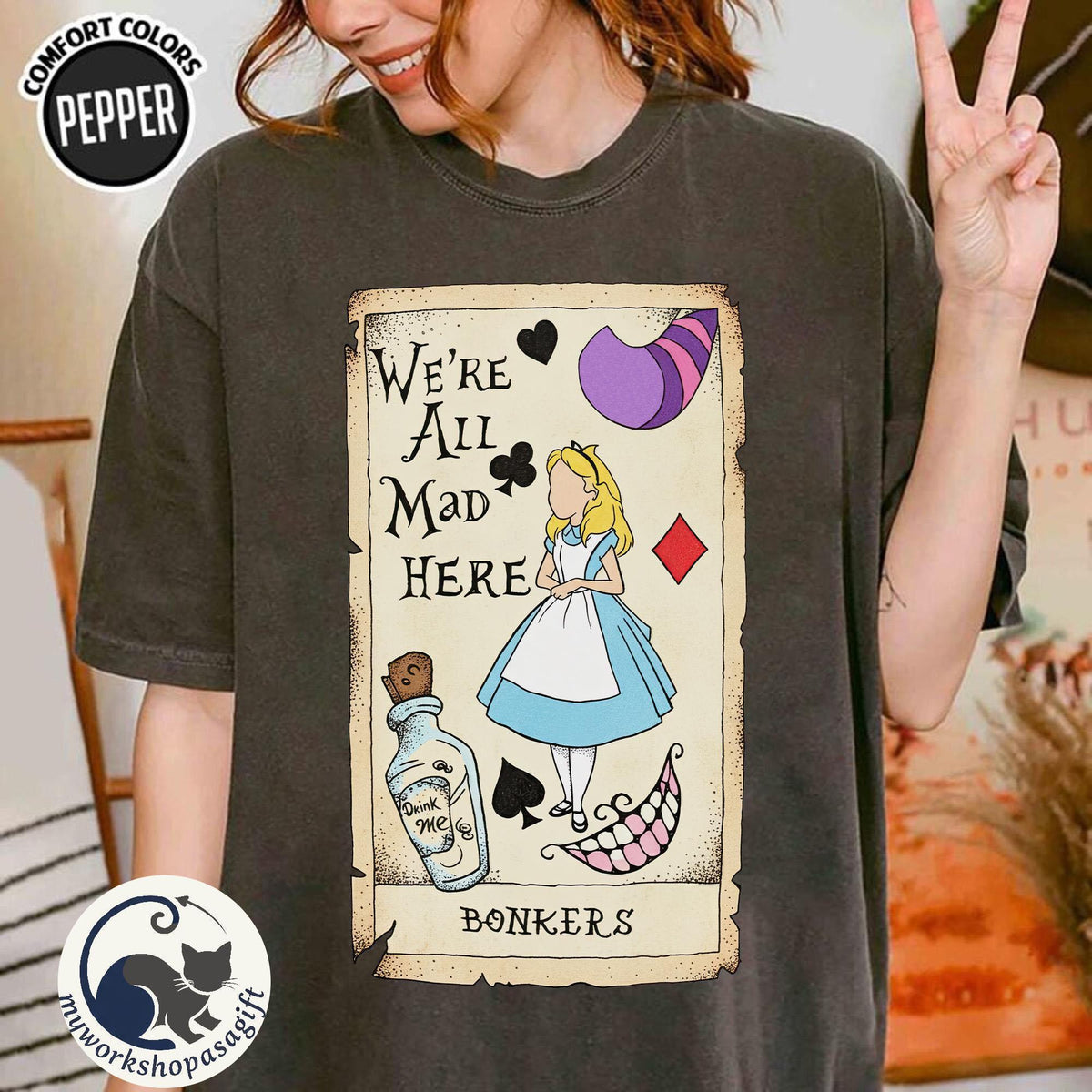 Retro Alice in Wonderland Tarot Card — Comfort Colors Tee fan art by Snagva (3)