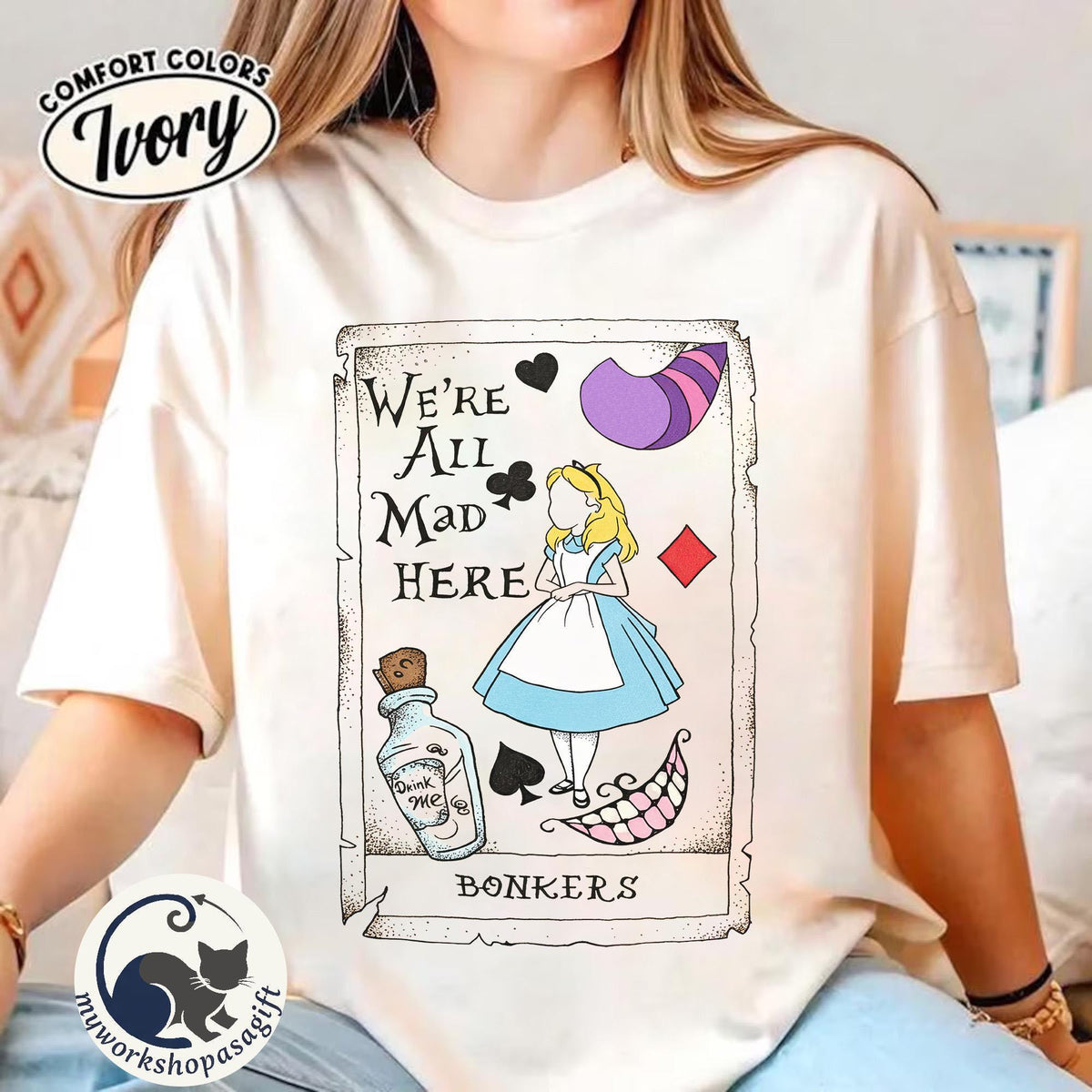 Retro Alice in Wonderland Tarot Card — Bella+Canvas Tee fan art by Snagva (4)