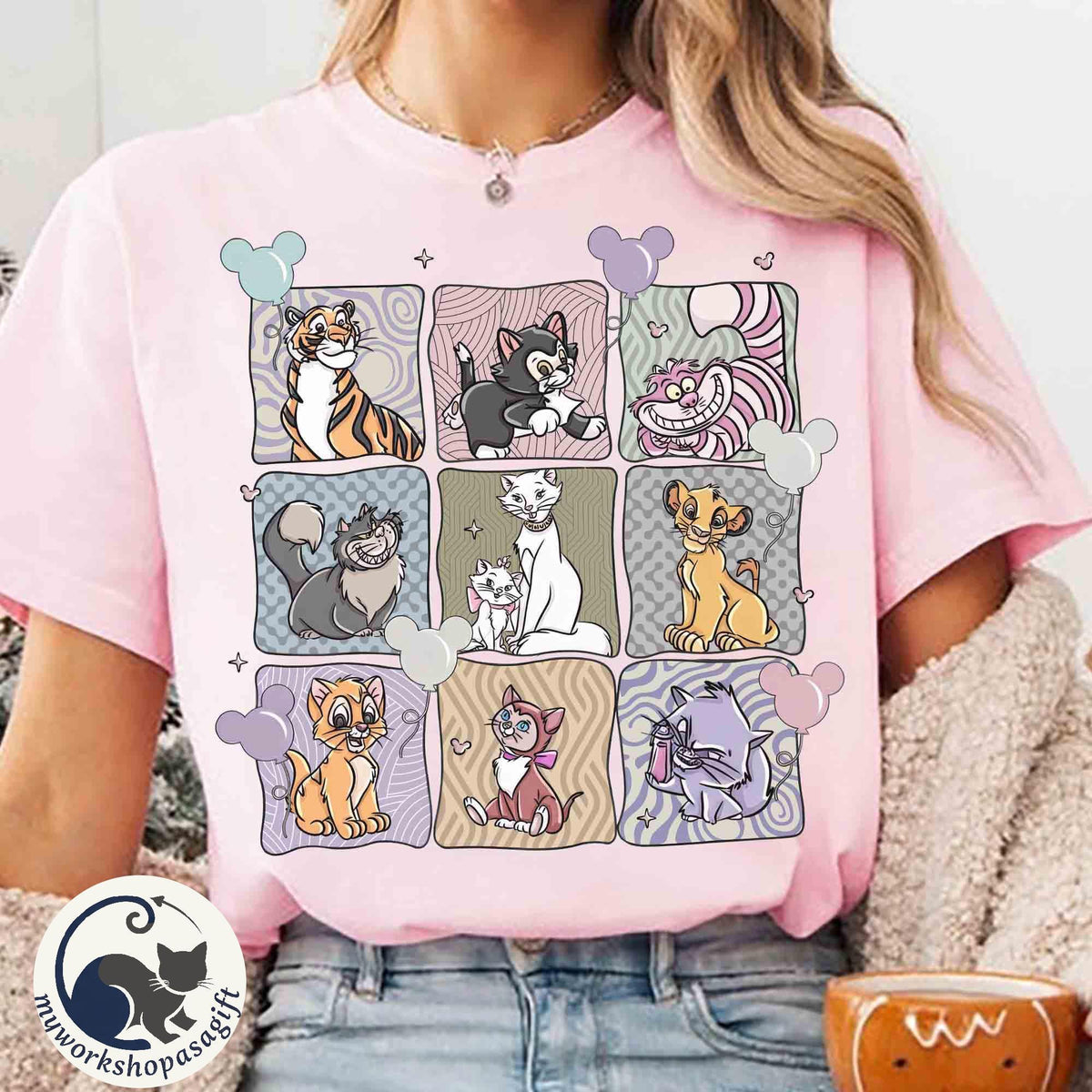 Retro Disney Cats Mickey Balloons — Gildan Hoodie fan art by Snagva (2)