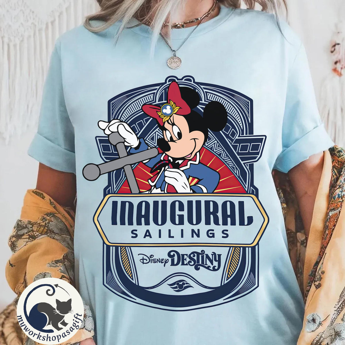 Disney Destiny Inaugural Sailing Mickey and Friends — Bella+Canvas Tee fan art by Snagva (4)