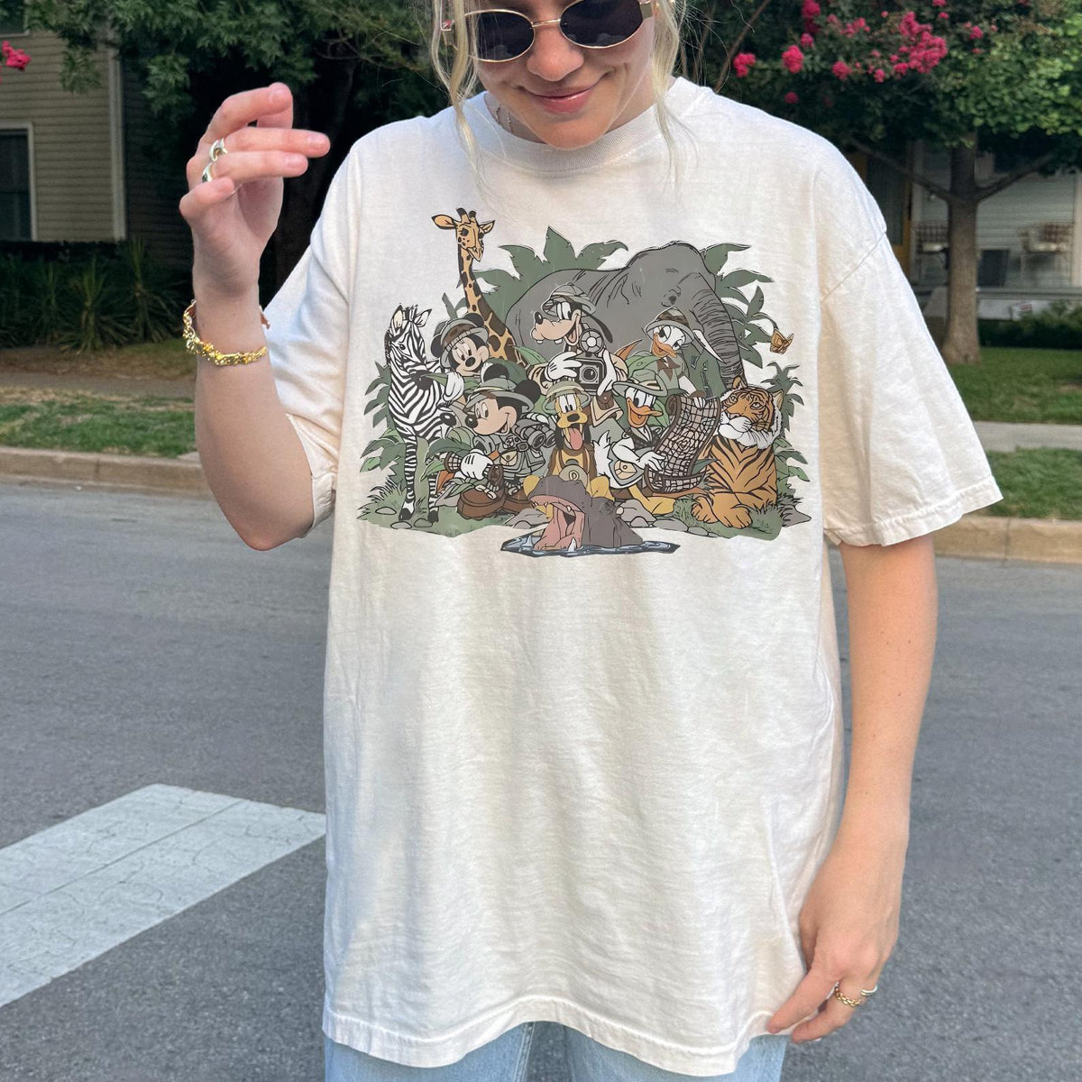 Mickey Minnie Safari — Gildan Hoodie fan art by Snagva (6)