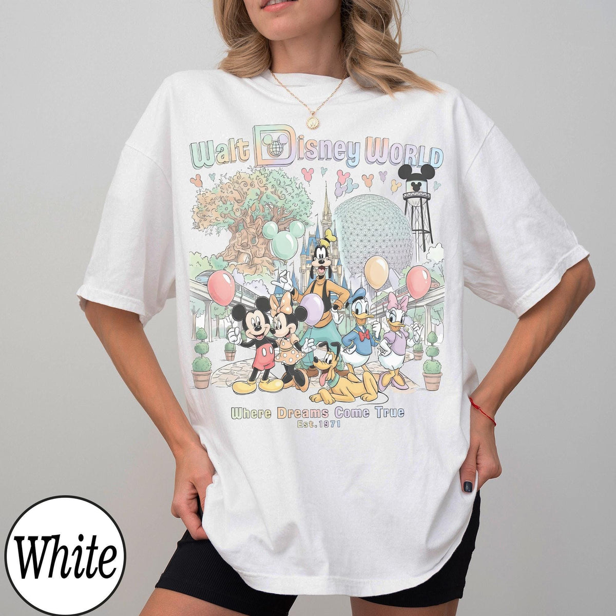 Retro Walt Disney World Mickey and Friends — Gildan Hoodie fan art by Snagva (6)