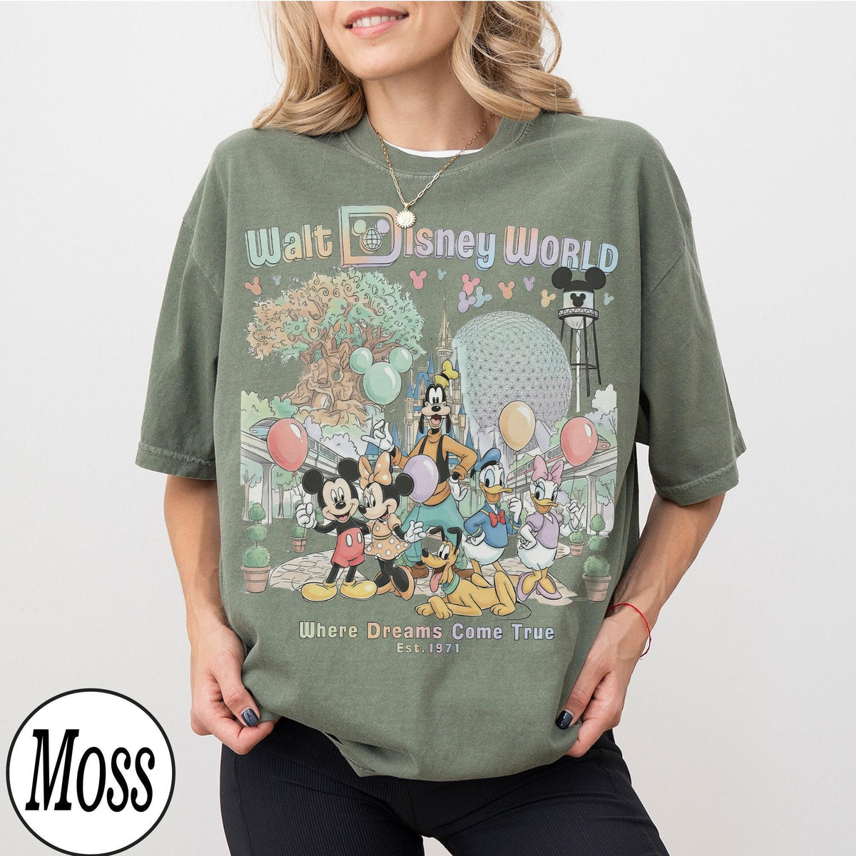 Retro Walt Disney World Mickey and Friends — Gildan Hoodie fan art by Snagva (7)