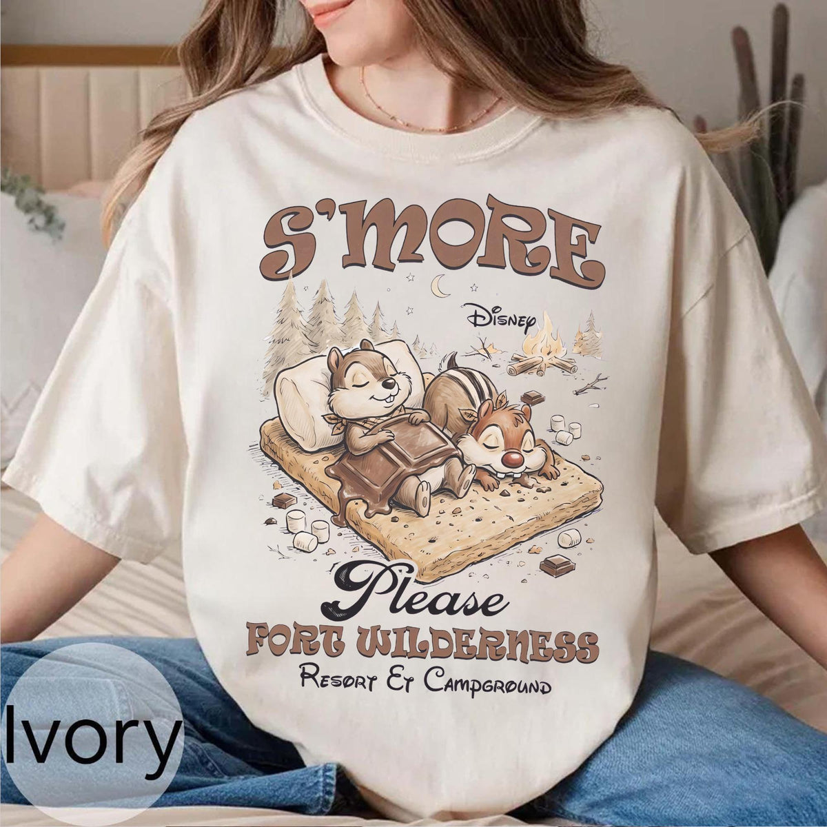 Retro Chip Dale S'more Please Fort Wilderness — Comfort Colors Tee fan art by Snagva