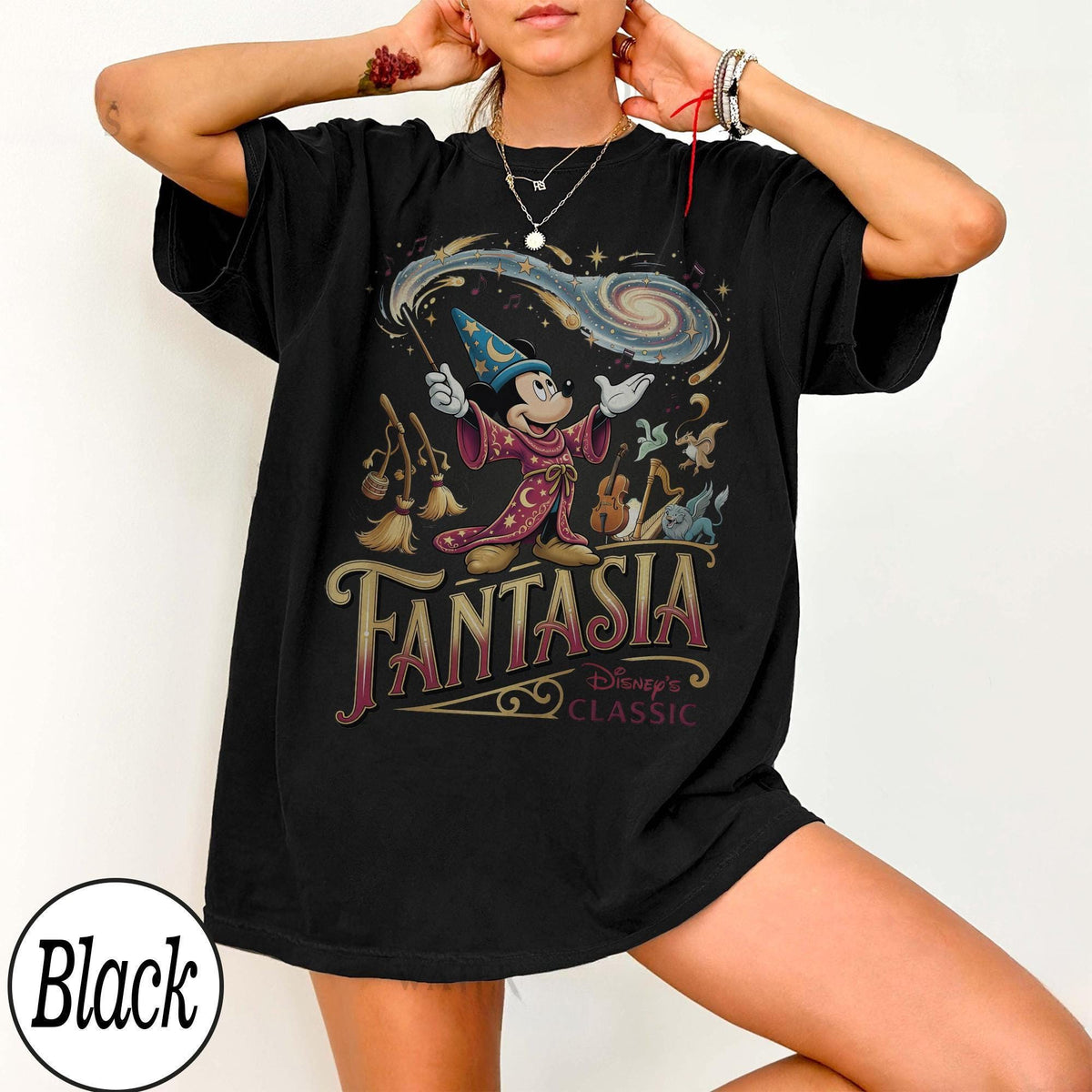 Retro Classic Fantasmic Sorcerer Mickey Comfort Colors — Gildan Hoodie fan art by Snagva (4)