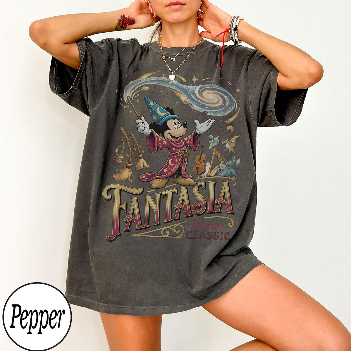 Retro Classic Fantasmic Sorcerer Mickey Comfort Colors — Gildan Hoodie fan art by Snagva (6)