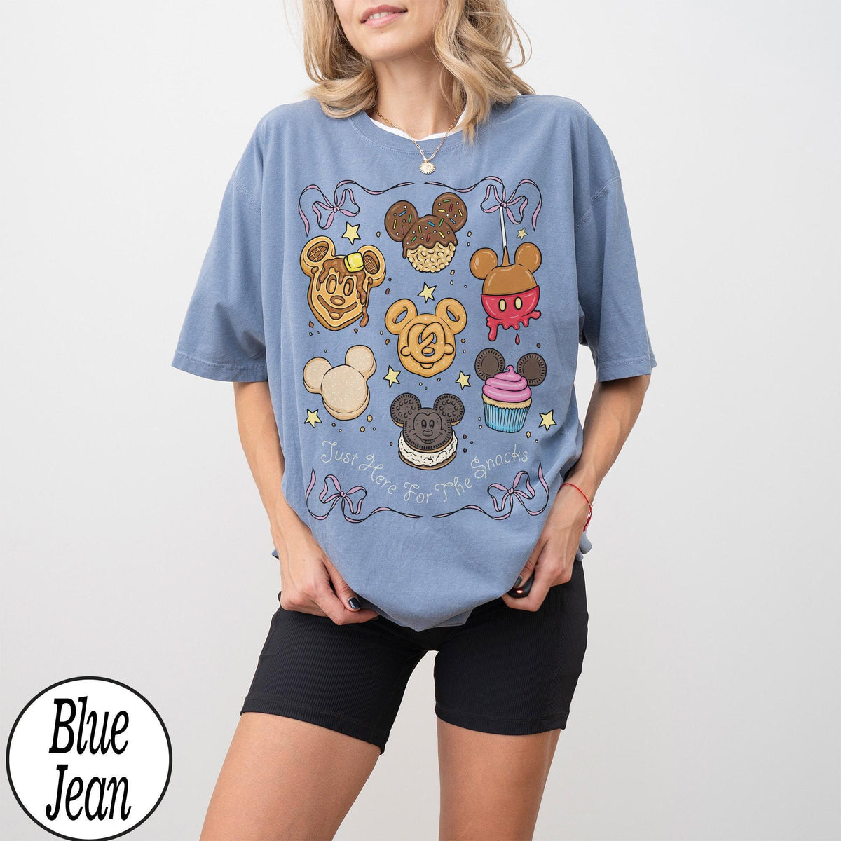 Coquette Bow Disney Just Here For The Snacks — Bella+Canvas Tee fan art by Snagva (2)