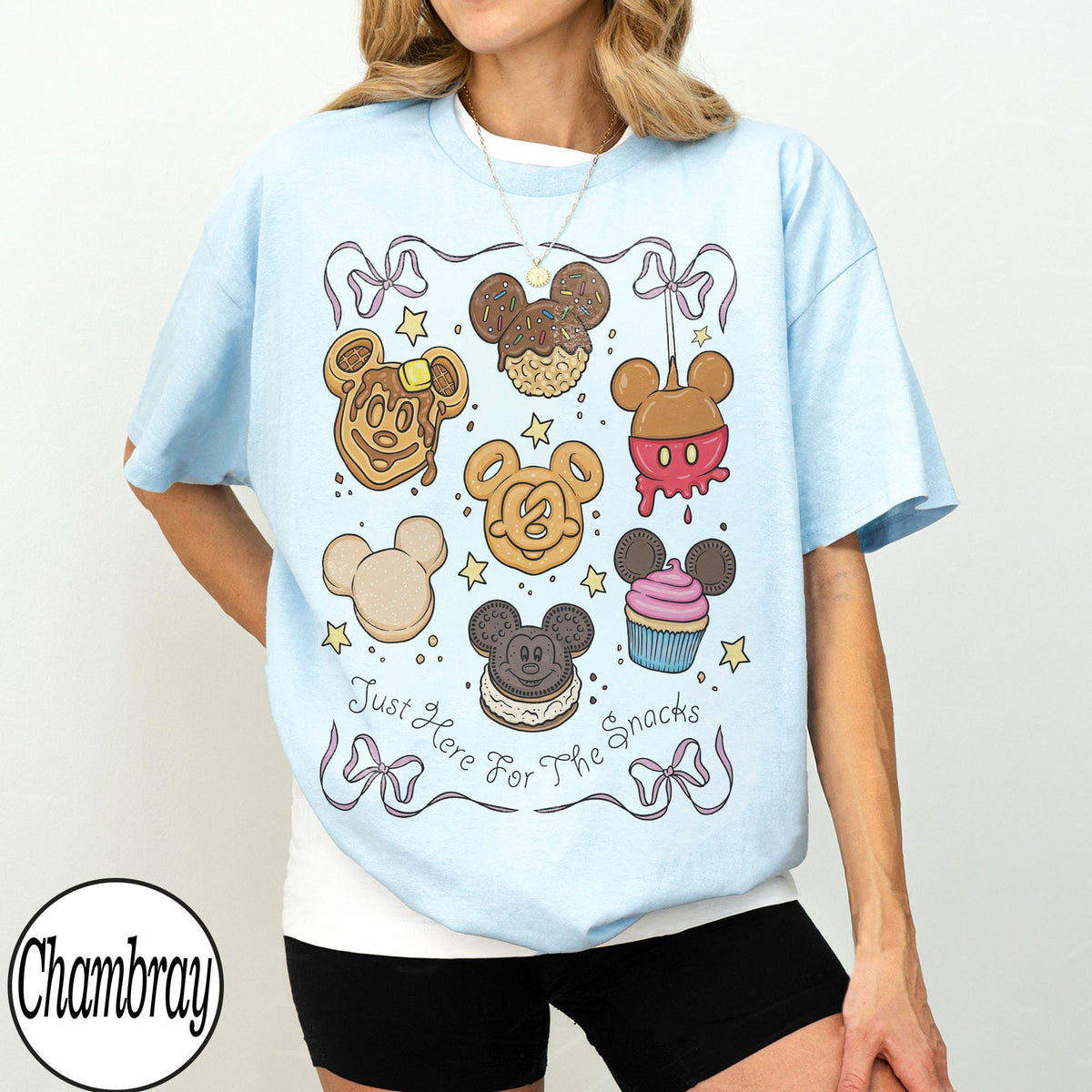 Coquette Bow Disney Just Here For The Snacks — Comfort Colors Tee fan art by Snagva (5)