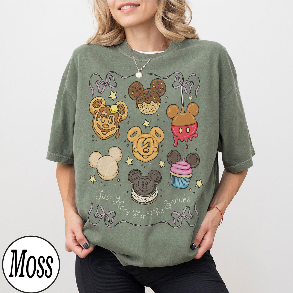 Coquette Bow Disney Just Here For The Snacks — Comfort Colors Tee fan art by Snagva (6)