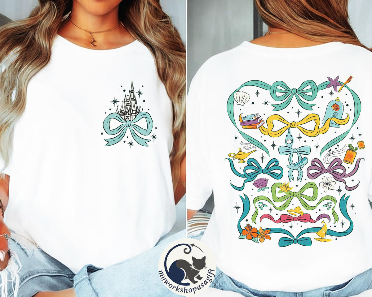 2-Sided Coquette Bows Disney Princess Movie Comfort Color — Gildan Hoodie fan art by Snagva (2)