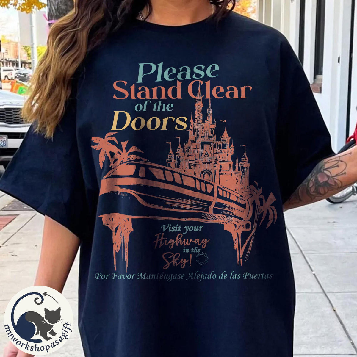 Disney Monorail Please Stand Clear Of The Doors — Gildan Sweatshirt fan art by Snagva (2)