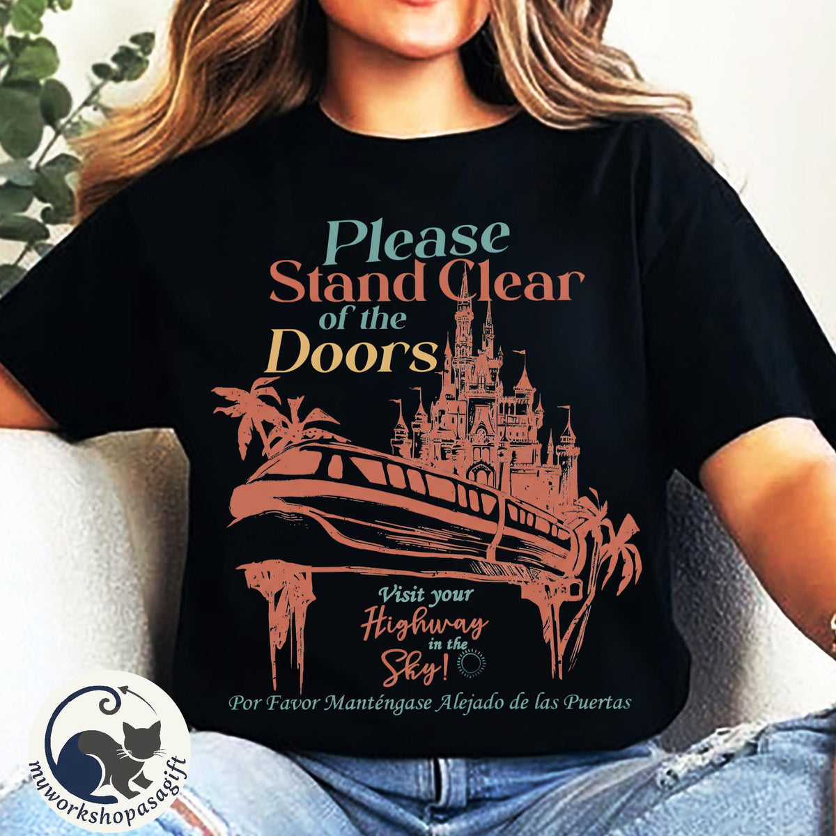 Disney Monorail Please Stand Clear Of The Doors — Bella+Canvas Tee fan art by Snagva (4)