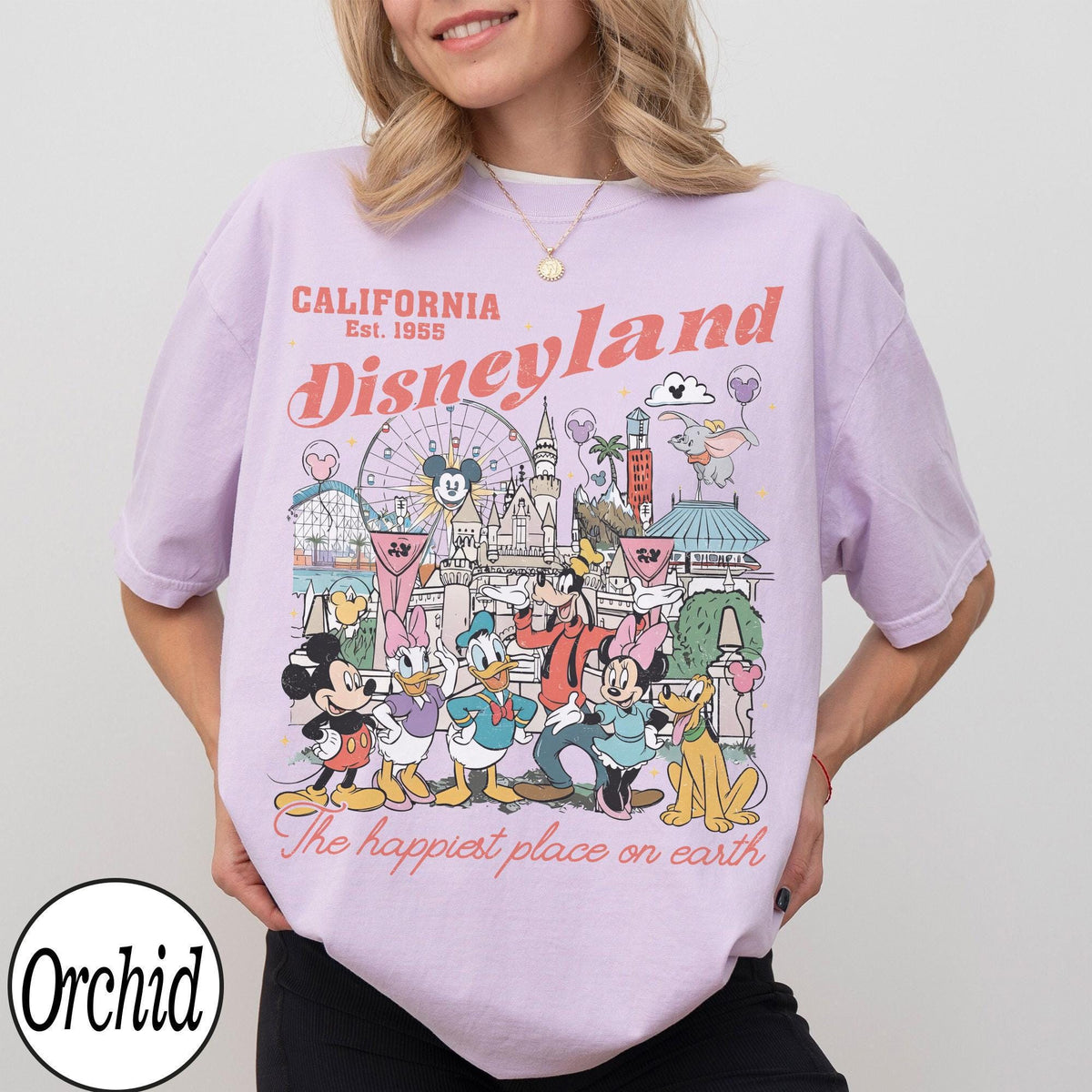 Retro Disneyland Mickey Friends Comfort Colors — Gildan Hoodie fan art by Snagva (6)