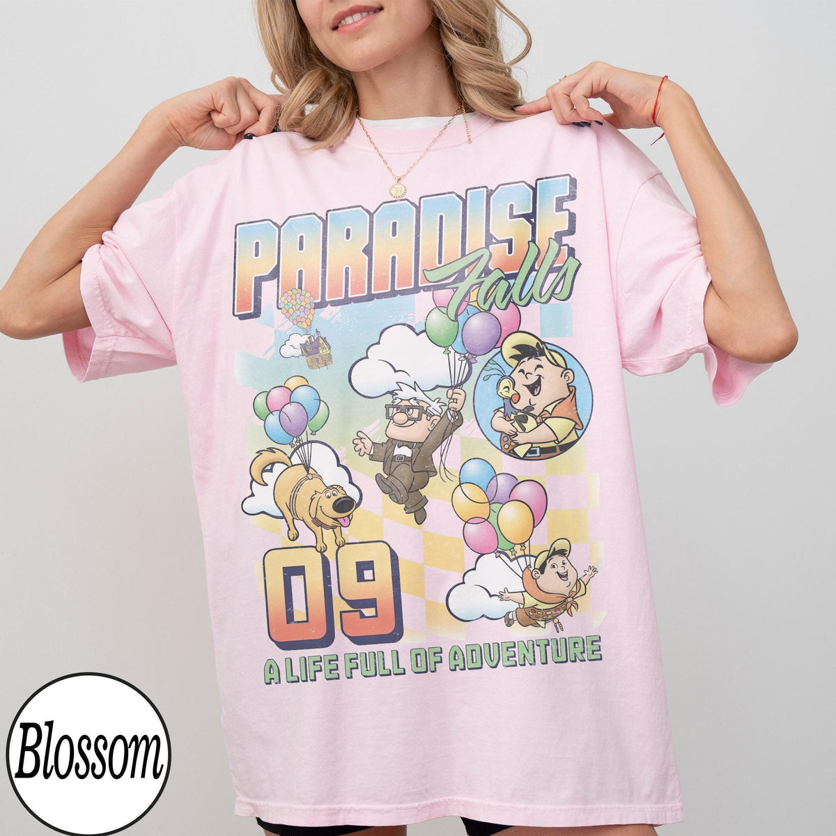 Retro Paradise Falls Up Movie — Comfort Colors Tee fan art by Snagva (3)