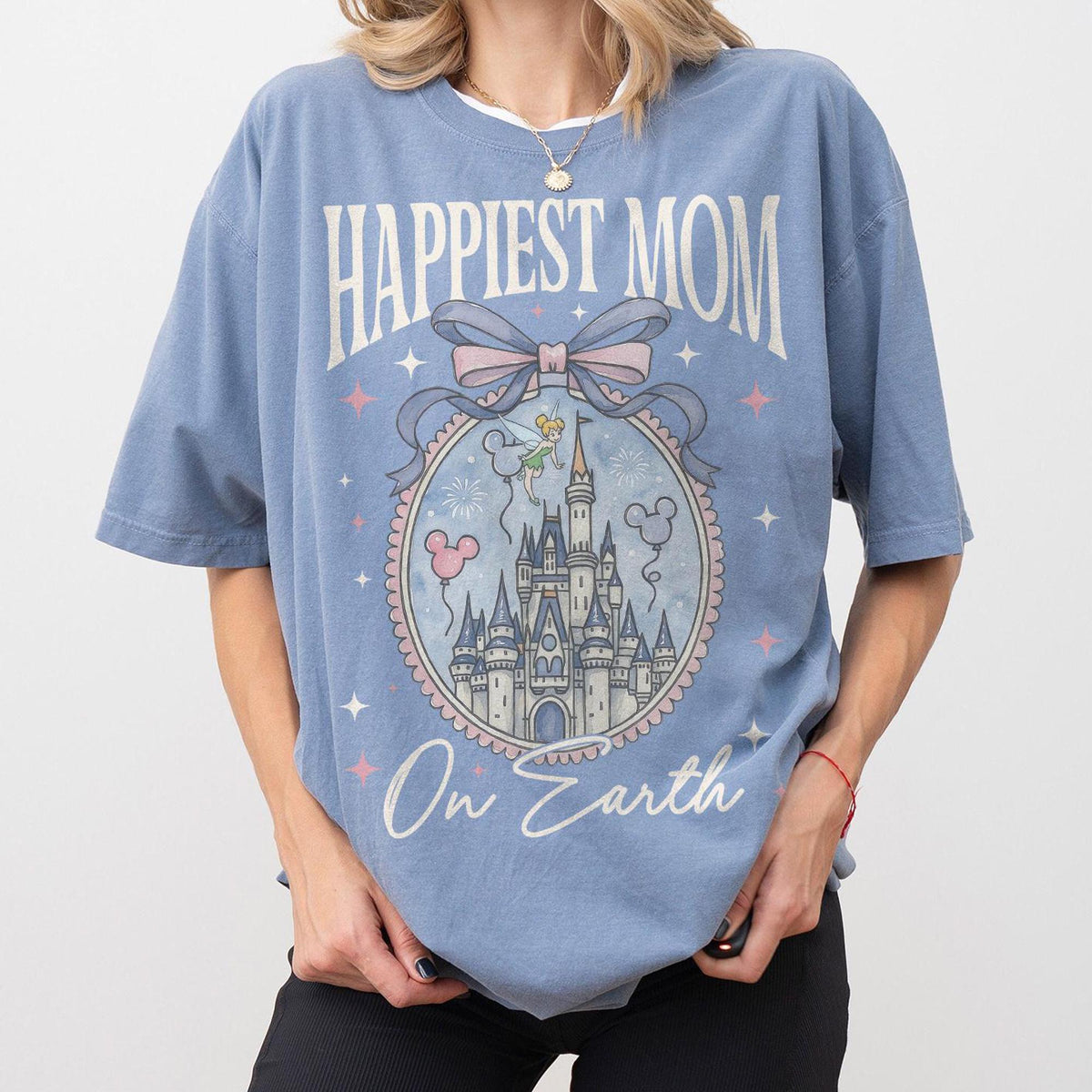 Retro Happiest Mom On Earth Shirt Disney Castle — Comfort Colors Tee fan art by Snagva