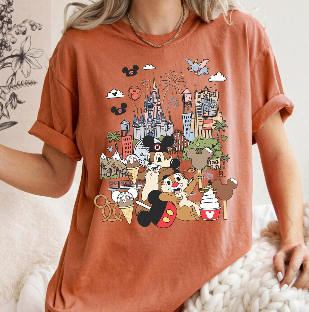 Chip and Dale Disneyland Snack — Comfort Colors Tee fan art by Snagva (2)