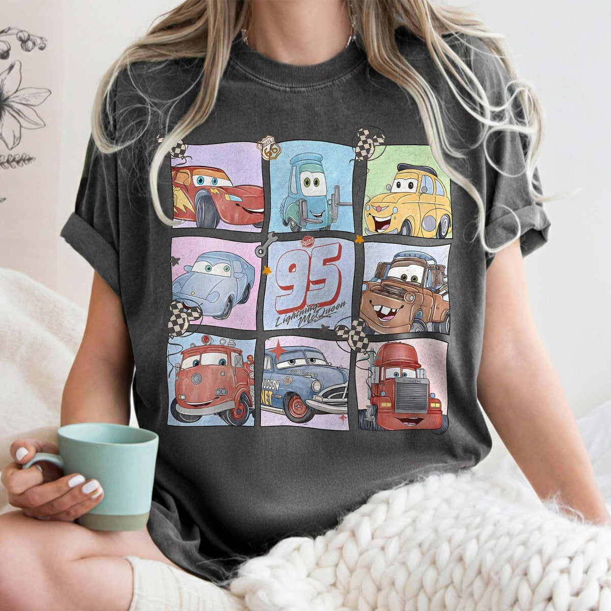 Comfort Colors® Retro Disney Pixar Cars — Bella+Canvas Tee fan art by Snagva (3)