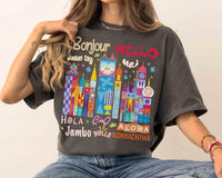 Comfort Color Disney Fantasyland Hello World Language — Gildan Hoodie fan art by Snagva (3)
