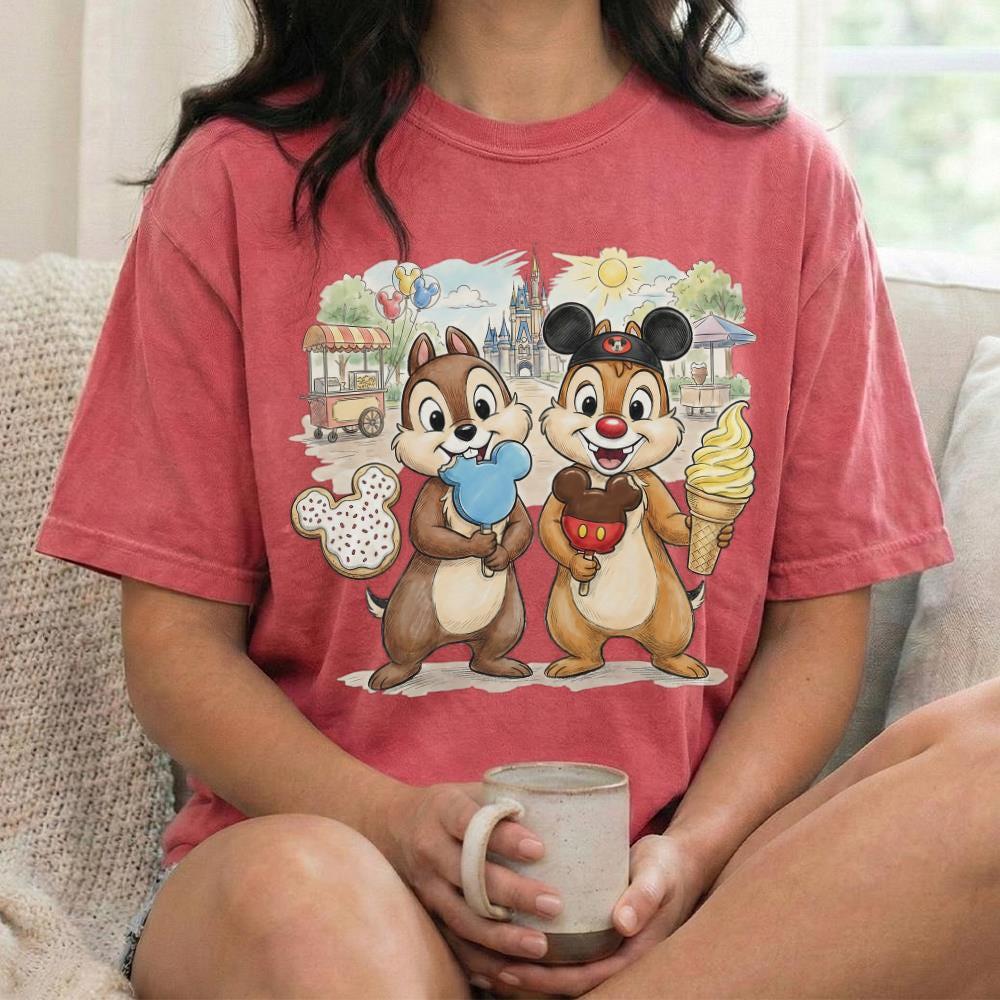 Chip and Dale Disneyland Snack — Comfort Colors Tee fan art by Snagva (3)