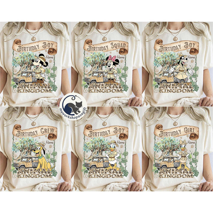 Personalized Mickey Friends Animal Kingdom Birthday — Bella+Canvas Tee fan art by Snagva