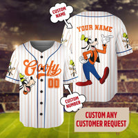 Personalize Disney Mickey & Friends Cute Striped White — Bella+Canvas Tee fan art by Snagva (2)