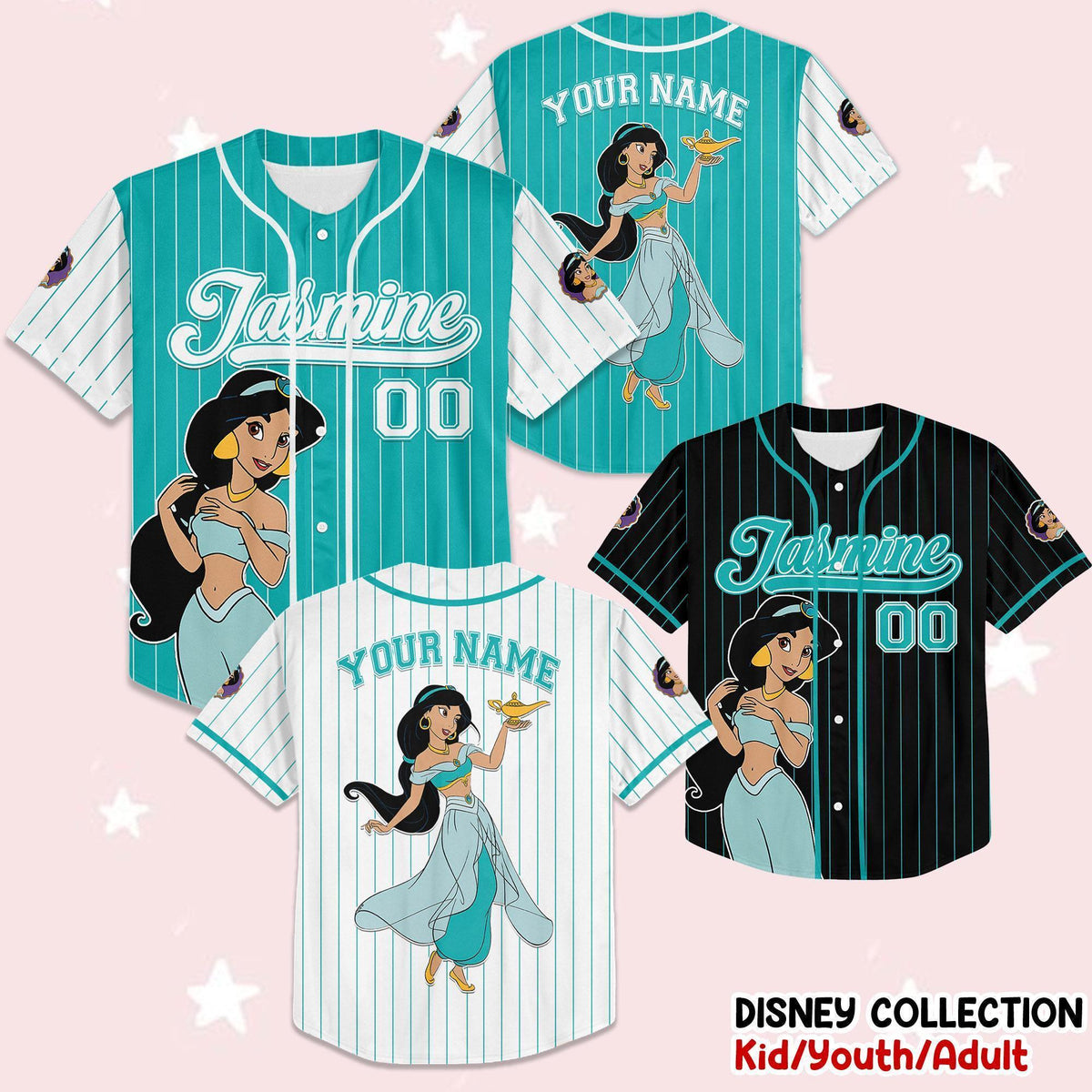 Custom Disney Princess Jasmine Aladdin Simple — Gildan Sweatshirt fan art by Snagva (3)