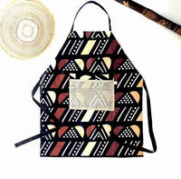 The Mashona, Adjustable, Burlap Pocket, Wax Print Aprons