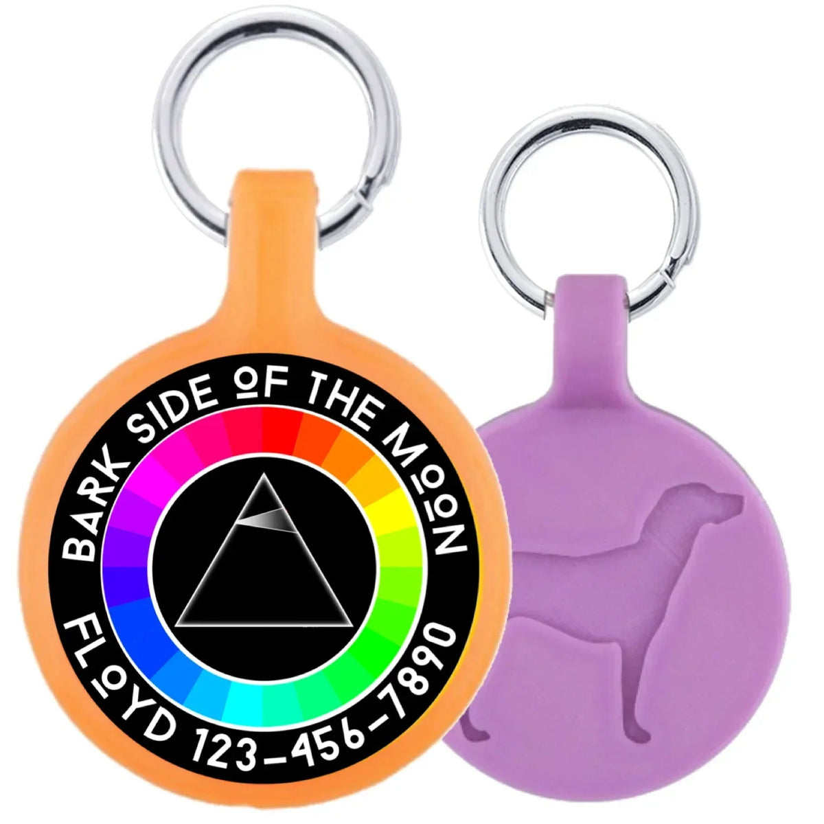 Bark Side of the Moon Pink Floyd Ecoplastic Pet ID Tag- Choose from - Snagva