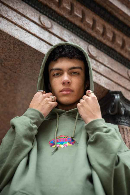 Green Hoodie With Dream Casino Embroidery