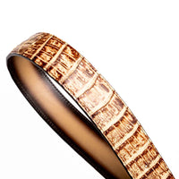 Western belt in Orix color with rich scales, featuring a hand-stained gradient leather lining.