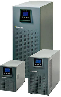 Socomec ITYS 3kVA Tower LCD UPS with digital display and multiple connection ports, black rectangular tower design
