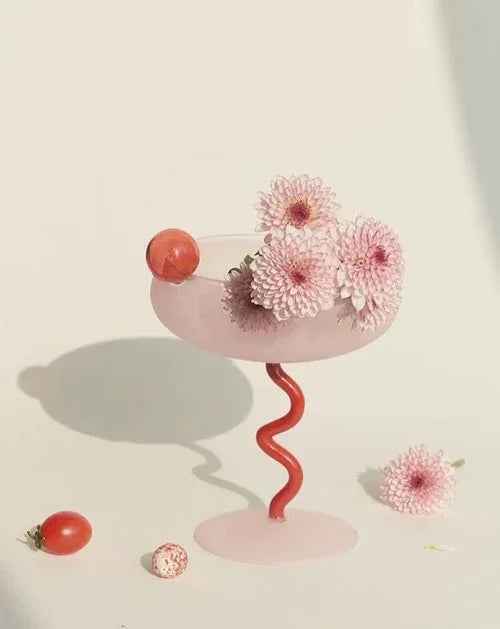 Jelly Bean Wine Glass - Whimsical Eclectic Dopamine Cocktail Coupe