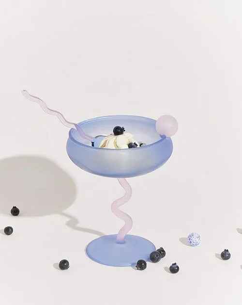 Jelly Bean Wine Glass - Whimsical Eclectic Dopamine Cocktail Coupe