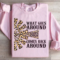 Close-up of Karma Ranch sweatshirt sleeve with adjustable banded cuff detail