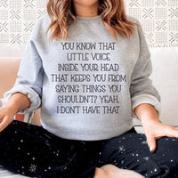 Sport grey Little Voice sweatshirt featuring soft fleece lining and a comfortable casual fit.