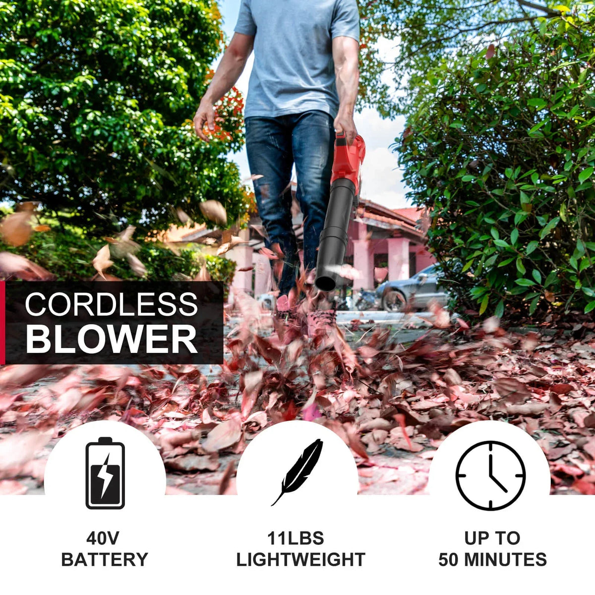 40V 17'' Cordless Lawn Mower & 40V Leaf Blower Combo Kit MB2480C product image for Snagva.